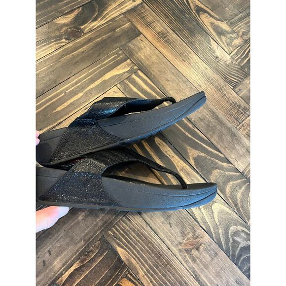 Fitflop Platform Thong Flip Flop Sandals Women 8 Neutral Black Summer Beachy - Picture 4 of 8